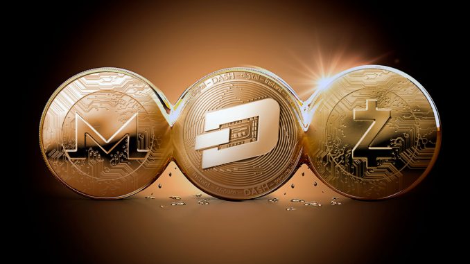 Dash Monero Zcash coins